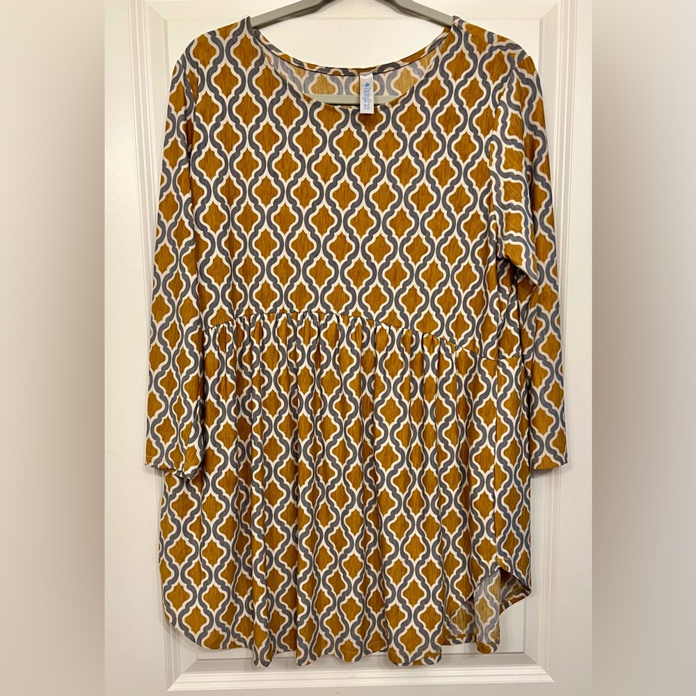 Print babydoll top by Paisley Grace plus size